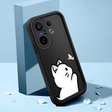 HONTINGA Vivo X200 Fe ile Uyumlu Kılıfı Düşüme Önleyici Basitlik Anti Düşme Kamera Korumali Şirin Kedi Siyah Kedi Desen Yumuşak Silikon Telefon Kılıfı Kadın ve Erkek Için Uygundur K2-0265 - Renkli
