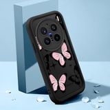 HONTINGA Vivo X200 Pro ile Uyumlu Kılıfı Düşüme Önleyici Basitlik Anti Düşme Kamera Korumali Şirin Kedi Kelebek Siyah Desen Yumuşak Silikon Telefon Kılıfı Kadın ve Erkek Için Uygundur K2-0411 - Renkli