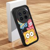 HONTINGA Vivo X200 Pro ile Uyumlu Kılıfı Düşüme Önleyici Basitlik Anti Düşme Kamera Korumali Şirin Kedi Siyah Sünger Bob Desen Yumuşak Silikon Telefon Kılıfı Kadın ve Erkek Için Uygundur K2-0264 - 001-Renkli