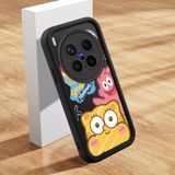 HONTINGA Vivo X300 Pro ile Uyumlu Kılıfı Düşüme Önleyici Basitlik Anti Düşme Kamera Korumali Şirin Kedi Siyah Sünger Bob Desen Yumuşak Silikon Telefon Kılıfı Kadın ve Erkek Için Uygundur K2-0264 - 001-Renkli