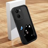 HONTINGA Vivo Y16 ile Uyumlu Kılıfı Düşüme Önleyici Basitlik Anti Düşme Kamera Korumali Şirin Kedi Siyah Kedi Desen Yumuşak Silikon Telefon Kılıfı Kadın ve Erkek Için Uygundur K2-0265 - 001-Renkli