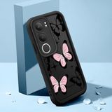 HONTINGA Vivo Y19S ile Uyumlu Kılıfı Düşüme Önleyici Basitlik Anti Düşme Kamera Korumali Şirin Kedi Kelebek Siyah Desen Yumuşak Silikon Telefon Kılıfı Kadın ve Erkek Için Uygundur K2-0411 - Renkli