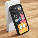 HONTINGA Vivo Y19S ile Uyumlu Kılıfı Düşüme Önleyici Basitlik Anti Düşme Kamera Korumali Şirin Kedi Siyah Sünger Bob Desen Yumuşak Silikon Telefon Kılıfı Kadın ve Erkek Için Uygundur K2-0264 - 001-Renkli