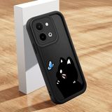 HONTINGA Vivo Y28 ile Uyumlu Kılıfı Düşüme Önleyici Basitlik Anti Düşme Kamera Korumali Şirin Kedi Siyah Kedi Desen Yumuşak Silikon Telefon Kılıfı Kadın ve Erkek Için Uygundur K2-0265 - 001-Renkli