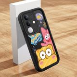 HONTINGA Vivo Y29 ile Uyumlu Kılıfı Düşüme Önleyici Basitlik Anti Düşme Kamera Korumali Şirin Kedi Siyah Sünger Bob Desen Yumuşak Silikon Telefon Kılıfı Kadın ve Erkek Için Uygundur K2-0264 - 001-Renkli