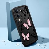 HONTINGA Vivo Y29S ile Uyumlu Kılıfı Düşüme Önleyici Basitlik Anti Düşme Kamera Korumali Şirin Kedi Kelebek Siyah Desen Yumuşak Silikon Telefon Kılıfı Kadın ve Erkek Için Uygundur K2-0411 - Renkli