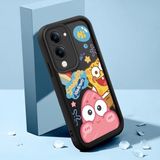 HONTINGA Vivo Y29S ile Uyumlu Kılıfı Düşüme Önleyici Basitlik Anti Düşme Kamera Korumali Şirin Kedi Siyah Sünger Bob Desen Yumuşak Silikon Telefon Kılıfı Kadın ve Erkek Için Uygundur K2-0264 - Renkli