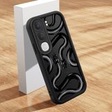 HONTINGA Vıvo Y31 5g ile Uyumlu Kılıfı Düşüme Önleyici Basitlik Anti Düşme Kamera Korumali Şirin Kedi Yılan Siyah Desen Yumuşak Silikon Telefon Kılıfı Kadın ve Erkek Için Uygundur K2-0150 - 001-Renkli - VIVO Y31 5G