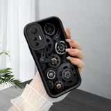 HONTINGA Xiaomi Mi 12 Lite ile Uyumlu Kılıfı Düşüme Önleyici Basitlik Anti Düşme Kamera Korumali Mekanik Siyah Desen Yumuşak Silikon Telefon Kılıfı Kadın ve Erkek Için Uygundur K2-0242 - Renkli
