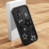 HONTINGA Xiaomi Mi 12 Lite ile Uyumlu Kılıfı Düşüme Önleyici Basitlik Anti Düşme Kamera Korumali Siyah Yıldız Desen Siyah Yumuşak Silikon Telefon Kılıfı Kadın ve Erkek Için Uygundur K2-0403 - 001-Renkli