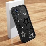 HONTINGA Xiaomi Mi 12T ile Uyumlu Kılıfı Düşüme Önleyici Basitlik Anti Düşme Kamera Korumali Siyah Yıldız Desen Siyah Yumuşak Silikon Telefon Kılıfı Kadın ve Erkek Için Uygundur K2-0403 - 001-Renkli