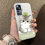 HONTINGA Xiaomi Mi 12T ile Uyumlu Kılıfı Silikon Kenar Sert Arka Düşüme Önleyici Basitlik Anti Düşme Kamera Korumali Kedi Desen Telefon Kılıfı Kadın ve Erkek Için Uygundur K1-0852 - Renkli