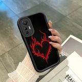 HONTINGA Xiaomi Mi 13 Lite ile Uyumlu Kılıfı Düşüme Önleyici Basitlik Anti Düşme Kamera Korumali Kalp Deseni Siyah Desen Yumuşak Silikon Telefon Kılıfı Kadın ve Erkek Için Uygundur K2-0257 - 001-Renkli