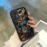 HONTINGA Xiaomi Mi 13 Lite ile Uyumlu Kılıfı Düşüme Önleyici Basitlik Anti Düşme Kamera Korumali Mekanik Siyah Desen Yumuşak Silikon Telefon Kılıfı Kadın ve Erkek Için Uygundur K2-0242 - 001-Renkli