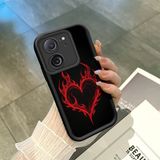 HONTINGA Xiaomi Mi 13T ile Uyumlu Kılıfı Düşüme Önleyici Basitlik Anti Düşme Kamera Korumali Kalp Deseni Siyah Desen Yumuşak Silikon Telefon Kılıfı Kadın ve Erkek Için Uygundur K2-0257 - 001-Renkli