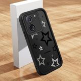 HONTINGA Xiaomi Mi 13T ile Uyumlu Kılıfı Düşüme Önleyici Basitlik Anti Düşme Kamera Korumali Siyah Yıldız Desen Siyah Yumuşak Silikon Telefon Kılıfı Kadın ve Erkek Için Uygundur K2-0403 - 001-Renkli