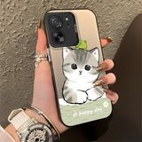 HONTINGA Xiaomi Mi 13T ile Uyumlu Kılıfı Silikon Kenar Sert Arka Düşüme Önleyici Basitlik Anti Düşme Kamera Korumali Kedi Desen Telefon Kılıfı Kadın ve Erkek Için Uygundur K1-0852 - 001-Renkli