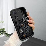 HONTINGA Xiaomi Mi 13T Pro ile Uyumlu Kılıfı Düşüme Önleyici Basitlik Anti Düşme Kamera Korumali Mekanik Siyah Desen Yumuşak Silikon Telefon Kılıfı Kadın ve Erkek Için Uygundur K2-0242 - Renkli
