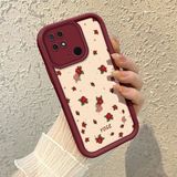 HONTINGA Xiaomi Redmi 10C ile Uyumlu Kılıfı Düşüme Önleyici Basitlik Anti Düşme Kamera Korumali Şirin Rose Desen Bordo Yumuşak Silikon Telefon Kılıfı K2-7184 - 001-Renkli
