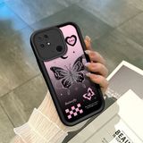 HONTINGA Xiaomi Redmi 10C ile Uyumlu Kılıfı Düşüme Önleyici Basitlik Anti Düşme Kamera Korumali Siyah Kelebek Desen Yumuşak Silikon Telefon Kılıfı Kadın ve Erkek Için Uygundur K2-0458 - 001-Renkli