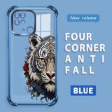 HONTINGA Xiaomi Redmi 10C ile Uyumlu Şeffaf Kılıfı Düşüme Önleyici Basitlik Anti Düşme Kamera Korumali Kaplan Desen Yumuşak Silikon Telefon Kılıfı Kadın ve Erkek Için Uygundur K3-0191 - Mavi