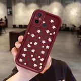 HONTINGA Xiaomi Redmi 12C ile Uyumlu Kılıfı Düşüme Önleyici Basitlik Anti Düşme Kamera Korumali Küçük Çiçek Desen Bordo Yumuşak Silikon Telefon Kılıfı Kadın ve Erkek Için Uygundur K2-7221 - 001-Renkli