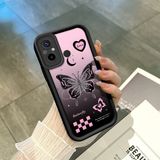 HONTINGA Xiaomi Redmi 12C ile Uyumlu Kılıfı Düşüme Önleyici Basitlik Anti Düşme Kamera Korumali Siyah Kelebek Desen Yumuşak Silikon Telefon Kılıfı Kadın ve Erkek Için Uygundur K2-0458 - 001-Renkli