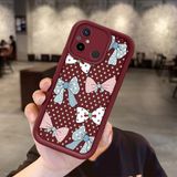 HONTINGA Xiaomi Redmi 12C ile Uyumlu Kılıfı Düşüme Önleyici Basitlik Anti Düşme Kamera Korumali Vintage Bow Bordo Desen Yumuşak Silikon Telefon Kılıfı Kadın ve Erkek Için Uygundur K2-7084 - 001-Renkli