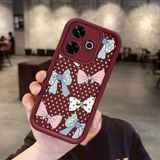 HONTINGA Xiaomi Redmi 13 ile Uyumlu Kılıfı Düşüme Önleyici Basitlik Anti Düşme Kamera Korumali Vintage Bow Bordo Desen Yumuşak Silikon Telefon Kılıfı Kadın ve Erkek Için Uygundur K2-7084 - 001-Renkli