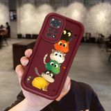 HONTINGA Xiaomi Redmi Note 11 ile Uyumlu Kılıfı Düşüme Önleyici Basitlik Anti Düşme Kamera Korumali Tatlı Kedi Bordo Desen Yumuşak Silikon Telefon Kılıfı Kadın ve Erkek Için Uygundur Arka Kılıf K2-7154 - 001-Renkli
