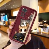 HONTINGA Xiaomi Redmi Note 11 ile Uyumlu Kılıfı Düşüme Önleyici Basitlik Anti Düşme Kamera Korumali Tatlı Kedi Bordo Desen Yumuşak Silikon Telefon Kılıfı Kadın ve Erkek Için Uygundur Arka Kılıf K2-7154 - Renkli