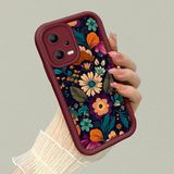 HONTINGA Xiaomi Redmi Note 12 5g ile Uyumlu Kılıfı Düşüme Önleyici Basitlik Anti Düşme Kamera Korumali Sanat Çizimi Bordo Desen Yumuşak Silikon Telefon Kılıfı Kadın ve Erkek Için Uygundur K2-7134 - Renkli