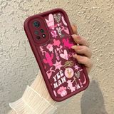 HONTINGA Xiaomi Redmi Note 12 Pro 4g ile Uyumlu Kılıfı Düşüme Önleyici Basitlik Anti Düşme Kamera Korumali Sanat Çizimi Bordo Desen Yumuşak Silikon Telefon Kılıfı Kadın ve Erkek Için Uygundur K2-7134 - 001-Renkli