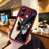 HONTINGA Xiaomi Redmi Note 13 4g ile Uyumlu Kılıfı Düşüme Önleyici Basitlik Anti Düşme Kamera Korumali Vintage Bow Bordo Desen Yumuşak Silikon Telefon Kılıfı Kadın ve Erkek Için Uygundur K2-7084 - Renkli