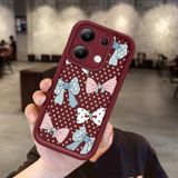 HONTINGA Xiaomi Redmi Note 13 ile Uyumlu Kılıfı Düşüme Önleyici Basitlik Anti Düşme Kamera Korumali Vintage Bow Bordo Desen Yumuşak Silikon Telefon Kılıfı Kadın ve Erkek Için Uygundur K2-7084 - 001-Renkli