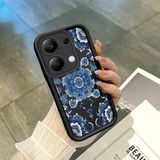 HONTINGA Xiaomi Redmi Note 13 Pro 4g ile Uyumlu Kılıf Kamera Koruyucu Basitlik Anti Düşme Kamera Korumalı Çiçekli Siyah Desen Yumuşak Silikon Couple Telefon Kılıfı Kadın ve Erkek Için Uygundur K2-0629