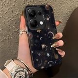 HONTINGA Xiaomi Redmi Note 13 Pro 4g ile Uyumlu Kılıf Silikon Kenar Sert Arka Kamera Koruyucu Basitlik Anti Düşme Kamera Korumalı Ay ve Yıldız Desen Couple Telefon Kılıfı Kadın ve Erkek Için Uygundur K1-1380 - Siyah