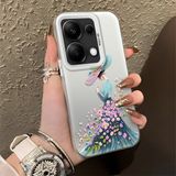 HONTINGA Xiaomi Redmi Note 13 Pro 4g ile Uyumlu Kılıf Silikon Kenar Sert Arka Kamera Koruyucu Basitlik Anti Düşme Kamera Korumalı Güzel Kadın Desen Couple Telefon Kılıfı Kadın ve Erkek Için Uygundur K1-1353 - Beyaz