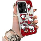 HONTINGA Xiaomi Redmi Note 13 Pro 4g ile Uyumlu Kılıf Silikon Kenar Sert Arka Kamera Koruyucu Basitlik Anti Düşme Kamera Korumalı Kitty Desen Couple Telefon Kılıfı Kadın ve Erkek Için Uygundur K1-1601 - Beyaz