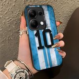 HONTINGA Xiaomi Redmi Note 13 Pro 4g ile Uyumlu Kılıf Silikon Kenar Sert Arka Kamera Koruyucu Basitlik Anti Düşme Kamera Korumalı Messi Desen Couple Telefon Kılıfı Kadın ve Erkek Için Uygundur K1-1359 - Siyah