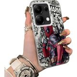 HONTINGA Xiaomi Redmi Note 13 Pro 4g ile Uyumlu Kılıf Silikon Kenar Sert Arka Kamera Koruyucu Basitlik Anti Düşme Kamera Korumalı Spiderman Desen Couple Telefon Kılıfı Kadın ve Erkek Için Uygundur K1-1902 - Beyaz