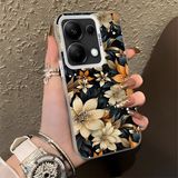 HONTINGA Xiaomi Redmi Note 13 Pro 4g ile Uyumlu Kılıfı Silikon Kenar Sert Arka Düşüme Önleyici Basitlik Anti Düşme Kamera Korumali Renkli Yapraklar Desen Telefon Kılıfı K1-0629