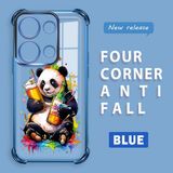 HONTINGA Xiaomi Redmi Note 13 Pro 4g ile Uyumlu Şeffaf Kılıfı Düşüme Önleyici Basitlik Anti Düşme Kamera Korumali Panda Desen Yumuşak Silikon Telefon Kılıfı Kadın ve Erkek Için Uygundur K3-0208 - Mavi