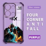HONTINGA Xiaomi Redmi Note 13 Pro 4g ile Uyumlu Şeffaf Kılıfı Düşüme Önleyici Basitlik Anti Düşme Kamera Korumali Uçak Desen Yumuşak Silikon Telefon Kılıfı Kadın ve Erkek Için Uygundur K3-0203 - Mor