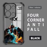 HONTINGA Xiaomi Redmi Note 13 Pro 4g ile Uyumlu Şeffaf Kılıfı Düşüme Önleyici Basitlik Anti Düşme Kamera Korumali Uçak Desen Yumuşak Silikon Telefon Kılıfı Kadın ve Erkek Için Uygundur K3-0203 - Siyah