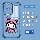 HONTINGA Xiaomi Redmi Note 13 Pro Plus 5g ile Uyumlu Kılıf Şeffaf Kılıfı Kamera Koruyucu Basitlik Anti Düşme Kamera Korumalı Kuromi Desen Yumuşak Silikon Couple Telefon Kılıfı Kadın ve Erkek Için Uygundur - Mavi