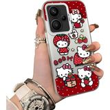 HONTINGA Xiaomi Redmi Note 13 Pro Plus 5g ile Uyumlu Kılıf Silikon Kenar Sert Arka Kamera Koruyucu Basitlik Anti Düşme Kamera Korumalı Kitty Desen Couple Telefon Kılıfı Kadın ve Erkek Için Uygundur K1-1601 - Beyaz