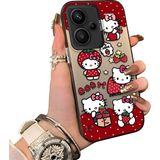 HONTINGA Xiaomi Redmi Note 13 Pro Plus 5g ile Uyumlu Kılıf Silikon Kenar Sert Arka Kamera Koruyucu Basitlik Anti Düşme Kamera Korumalı Kitty Desen Couple Telefon Kılıfı Kadın ve Erkek Için Uygundur K1-1601 - Siyah