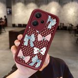 HONTINGA Xiaomi Redmi Note 13 Pro Plus 5g ile Uyumlu Kılıfı Düşüme Önleyici Basitlik Anti Düşme Kamera Korumali Vintage Bow Bordo Desen Yumuşak Silikon Telefon Kılıfı Kadın ve Erkek Için Uygundur K2-7084 - 001-Renkli