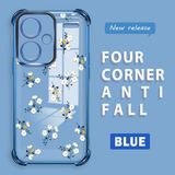 HONTINGA Xiaomi Redmi Note 13 Pro Plus 5g ile Uyumlu Şeffaf Kılıfı Düşüme Önleyici Basitlik Anti Düşme Kamera Korumali Çiçek Dalı Desen Yumuşak Silikon Telefon Kılıfı Kadın ve Erkek Için Uygundur K3-0220 - Mavi
